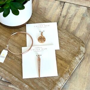 Kendra Scott Rose Gold Bracelet & Charm Set
